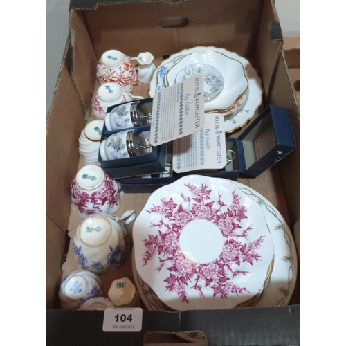 104 - A quantity of Coalport, Royal Worcester and other ceramics