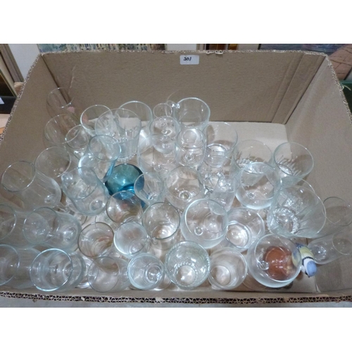 201 - Two boxes of glassware