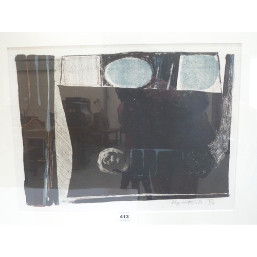 413 - ISLWYN WATKINS. WELSH 1938-2018 'Untitled' Signed, inscribed, dated '63 and numbered 4/7. Lithograph... 