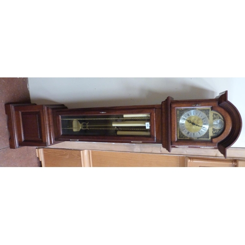 426 - A mahogany longcase clock of recent manufacture, the three train weight driven movement striking and... 