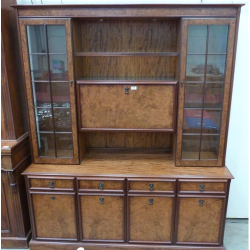 429 - A walnut veneered sideboard with raised back. 62' wide