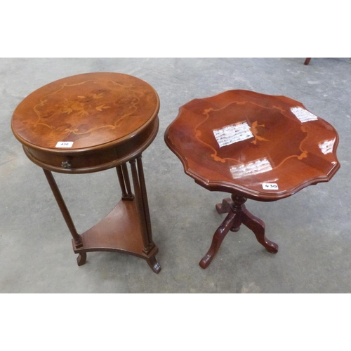 430 - Two inlaid occasional tables