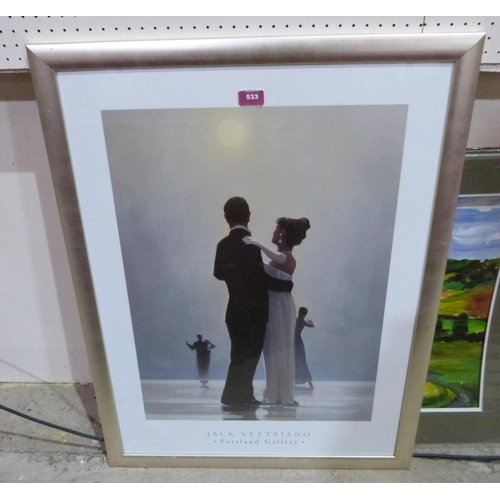 533 - A framed print after Jack Vettriano