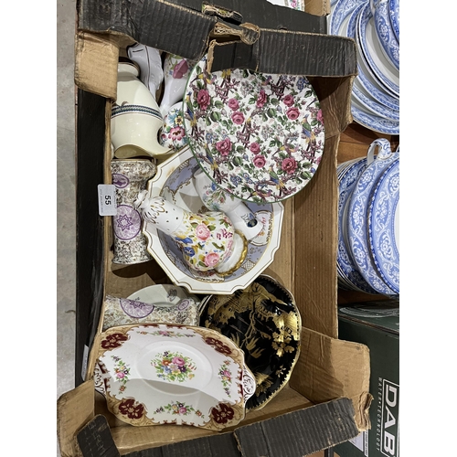 55 - Four boxes of ceramics