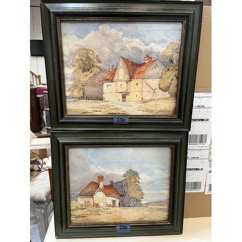 234 - ENGLISH SCHOOL. 20TH CENTURY  A coastal landscape and a pair of rural scenes. Watercolour 8½' x 13½'... 