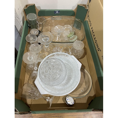 40 - Three boxes of ceramics and glassware