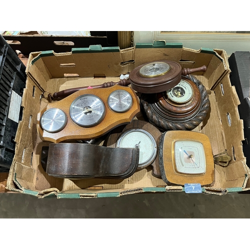 7 - A box of sundries and a box of barometers