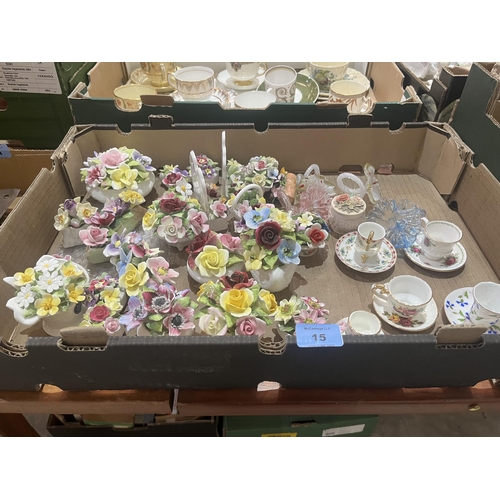 15 - A box of ceramic posies etc.