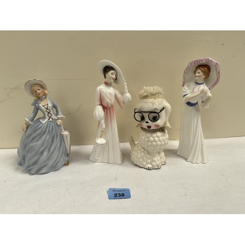 238 - Two Royal Doulton figures and two other figures