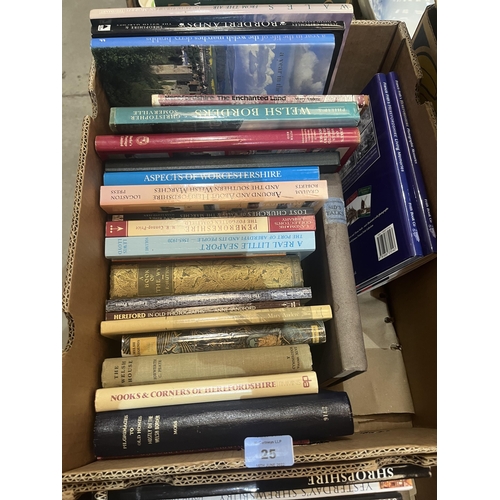 25 - Two boxes of books, local and Welsh Marches interest