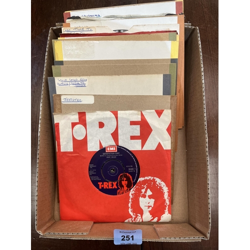 251 - 18 7' vinyl records, Apple, T-Rex etc. with sleeves