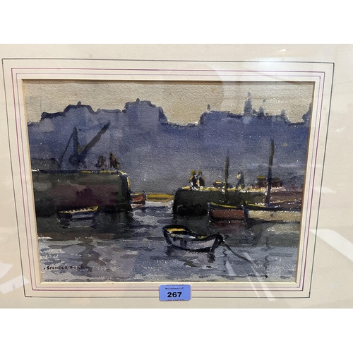 267 - ROLAND SPENCER-FORD. BRITISH 1902-1990 A harbour scene. Signed. Watercolour 9¼' x 12¼