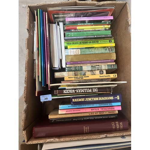 38 - Three boxes of books, railway interest