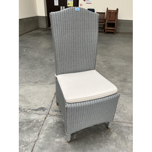 390 - A grey painted loom bedroom chair