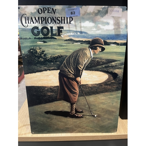 62 - A metal golfing sign. 15¾' x 11¾'