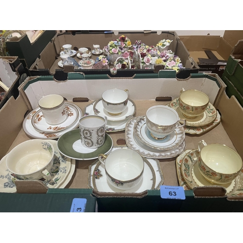 63 - Three boxes of trios and duo teaware