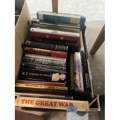 74 - 3 boxes of general books