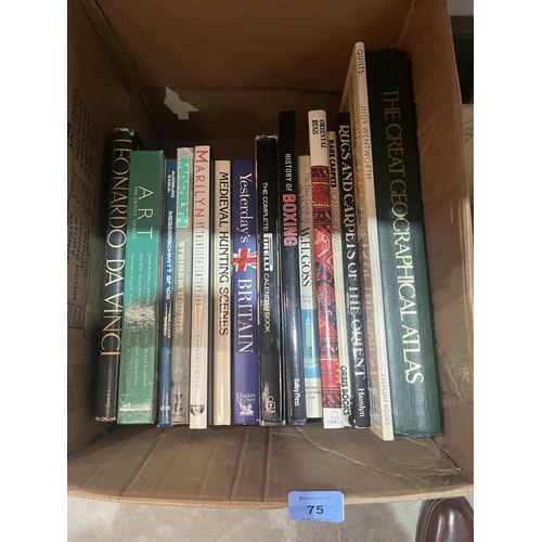 75 - 3 boxes of general books