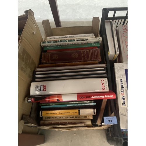 77 - 4 boxes of motoring books