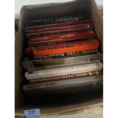 77 - 4 boxes of motoring books