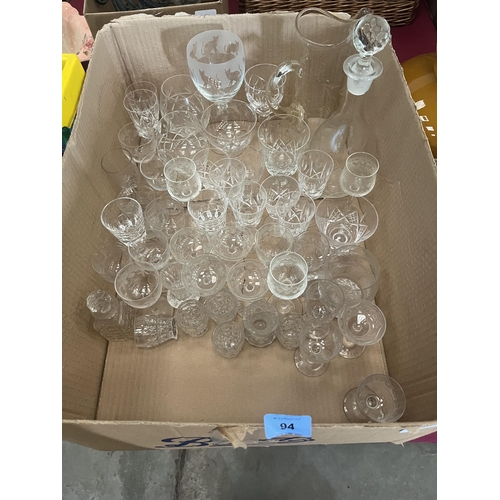 94 - A box of glassware