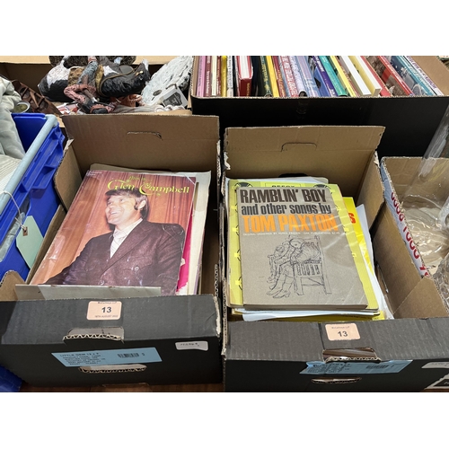 13 - Two boxes of sheet music books