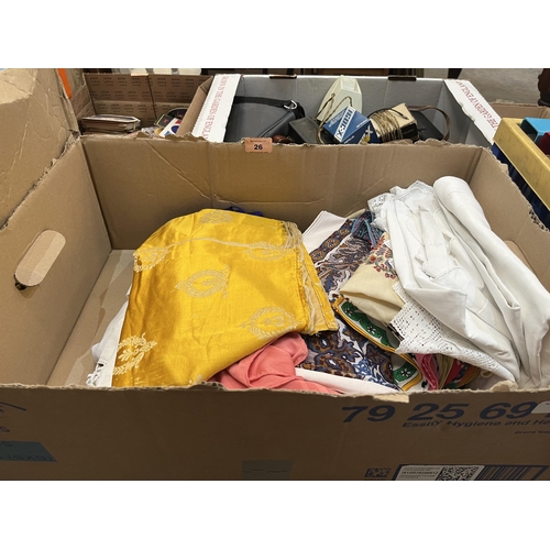 26 - Two boxes of textiles