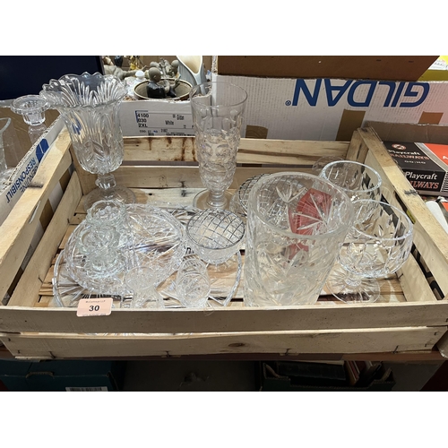 30 - Two boxes of glassware