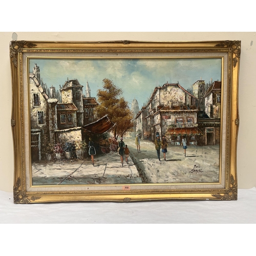 332 - LOUIS BASSET. FRENCH Bn. 1948 Paris. Signed and inscribed. Oil on canvas 24' x 36'