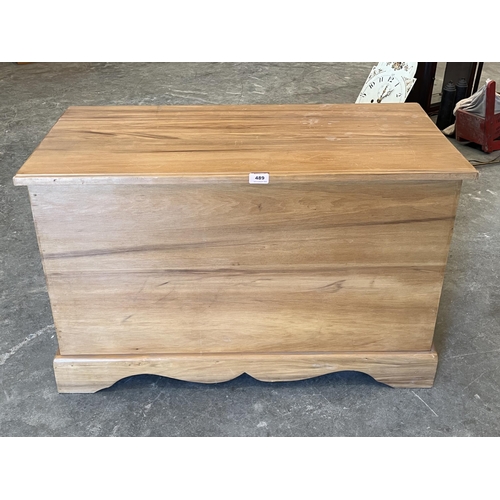 489 - A satinwood blanket chest. 36' wide