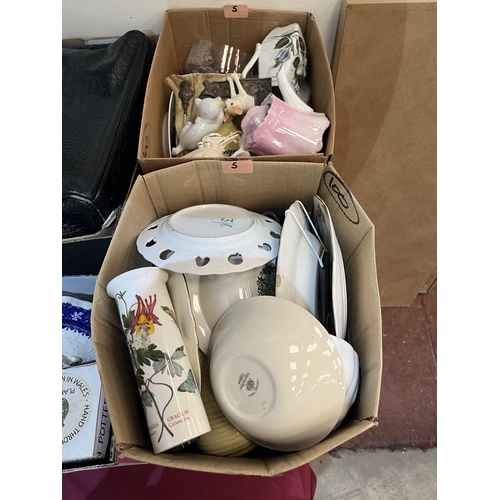 5 - Six boxes of ceramics and sundries