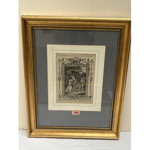 505 - A pair of 18th century framed and mounted engravings, Margaret Queen of Henry VI and Lady Elizabeth ... 