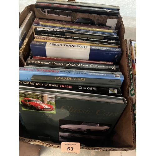 63 - Three boxes of motoring and transport books