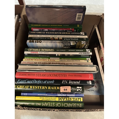 64 - Three boxes of railway books