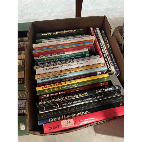 64 - Three boxes of railway books