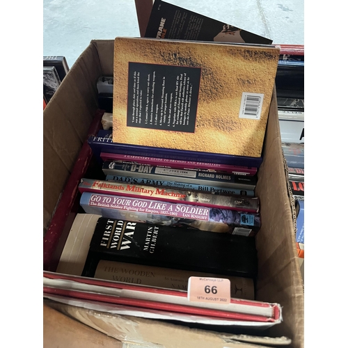 66 - Three boxes of miscellaneous books