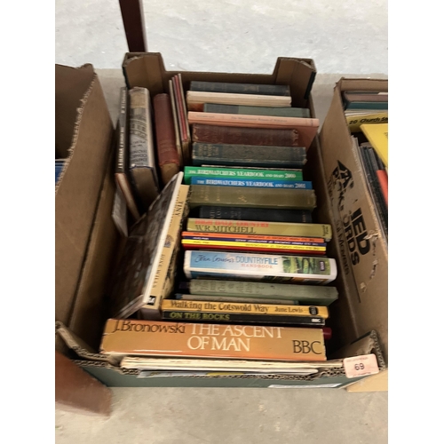 69 - Seven boxes of books, U.K; maps, guides, topography