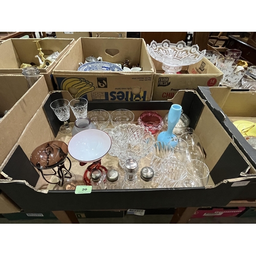 20 - Two boxes of glassware