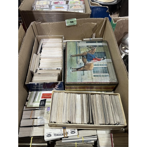 56 - Two boxes of loose cigarette cards and albums