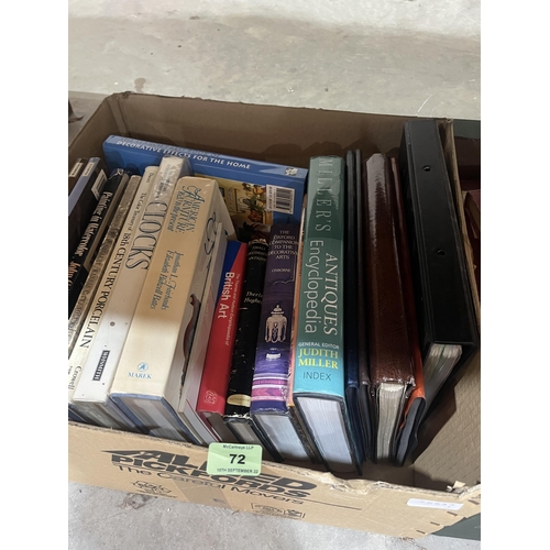 72 - Three boxes of books - art and antiques