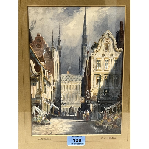 129 - CHARLES JAMES KEATS. R.B.A. BRITISH 1856-1934 'Brussels'; 'Dinan' A pair. signed. Watercolour. 10½' ... 