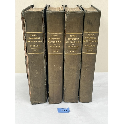 233 - Lewis's Topographical Dictionary of England, 4 vols. All plates