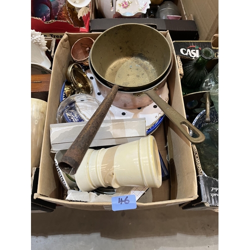 46 - Four boxes of ceramics and sundries