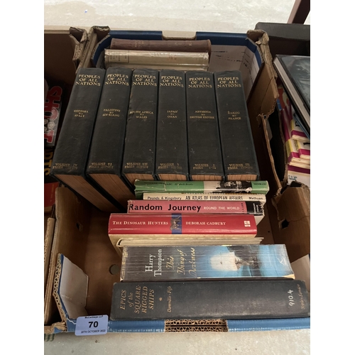 70 - Three boxes of travel books