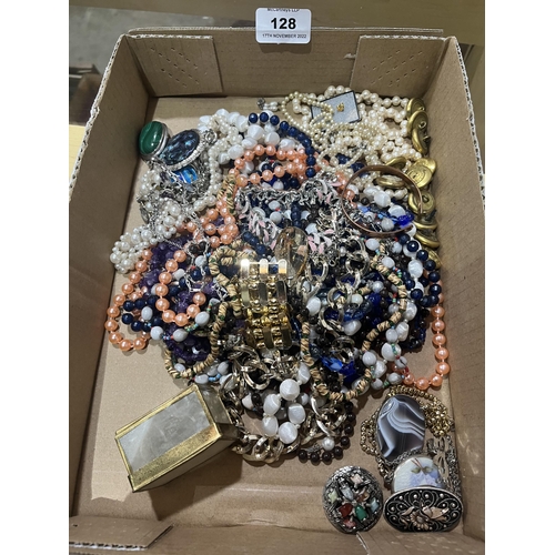 128 - A collection of costume jewellery
