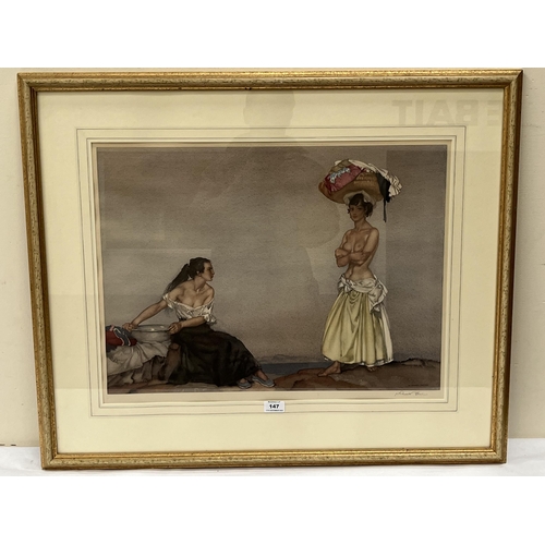 147 - AFTER SIR WILLIAM RUSSELL-FLINT Rosa and Marissa. Signed in pencil. Blind stamp. Lithograph 18½' x 2... 