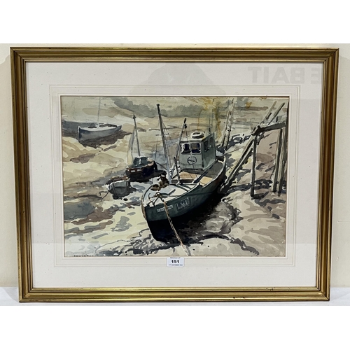 151 - ROLAND SPENCER FORD. BRITISH 1902-1990 At King's Lynn. Signed. Watercolour 13¾' x 19¼'. Paper stain