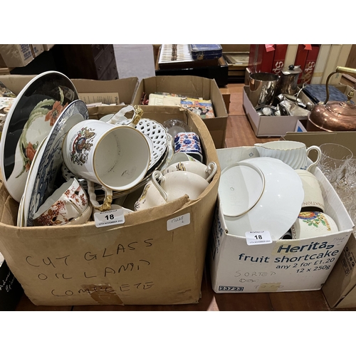 18 - Two boxes of ceramics