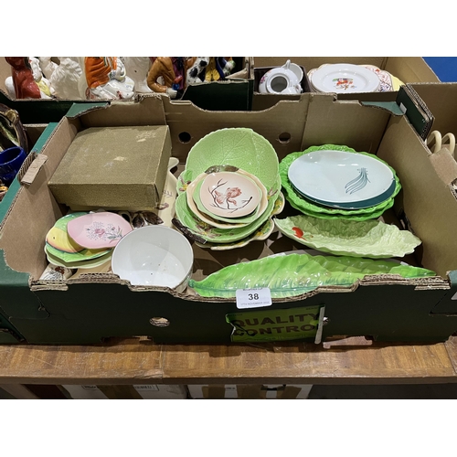 38 - Two boxes of Carlton Ware and Crown Devon ceramics