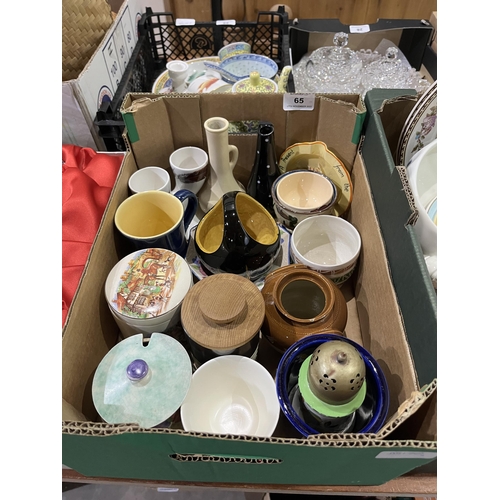 65 - Two boxes of ceramics